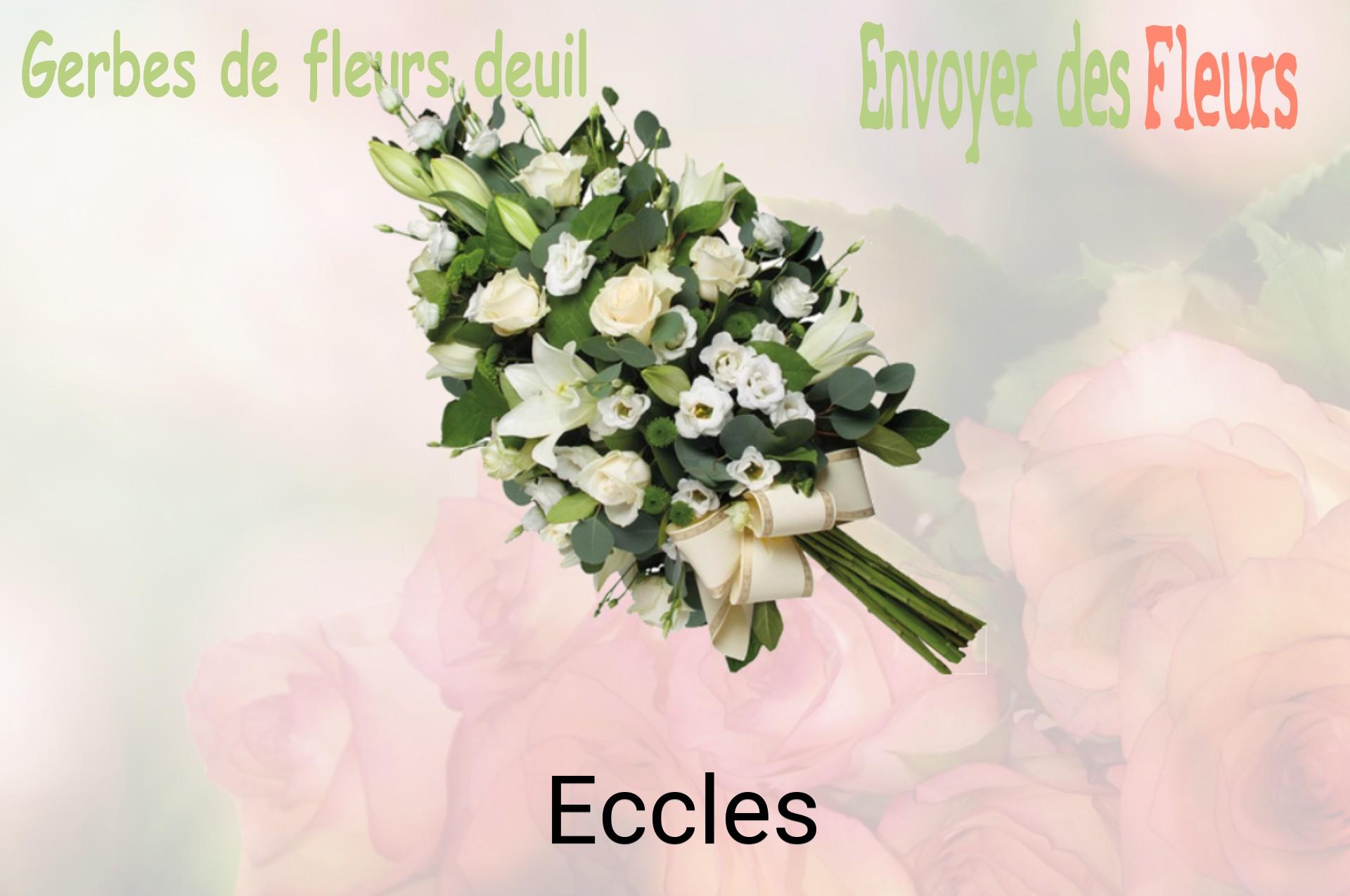 Gerbe de fleurs de deuil livrée à Eccles